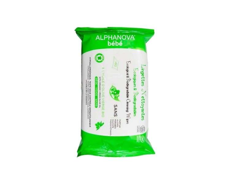 Alphanova Baby Fragrance Free Cleansing Wipes 60 Wipes