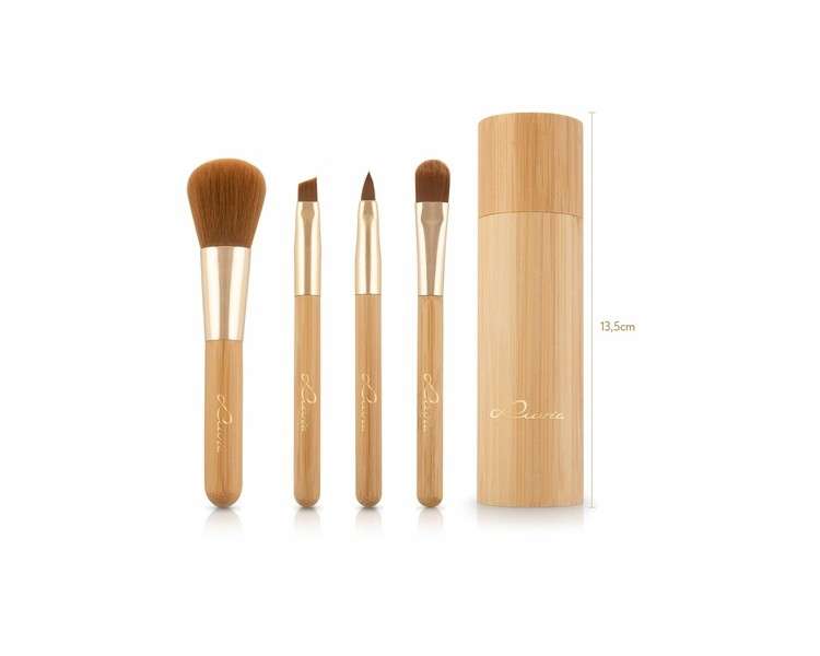 Luvia Travel Brush Set Travel Bamboo in Gold - Vegan