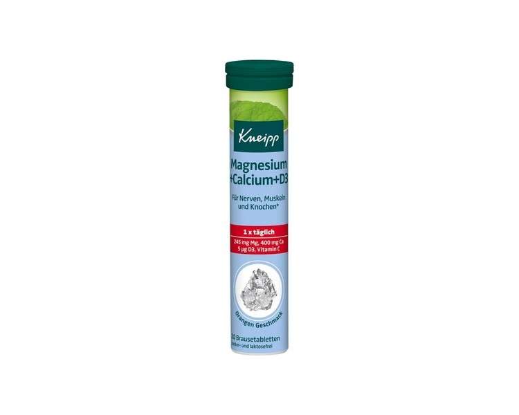 Kneipp Magnesium Calcium D3 Effervescent Tablets for Nerves, Muscles and Bones 20 Tablets