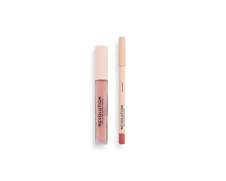 Makeup Revolution London Lip Contour Kit Brunch Lip Gloss and Lip Liner Duo 1ml 1g