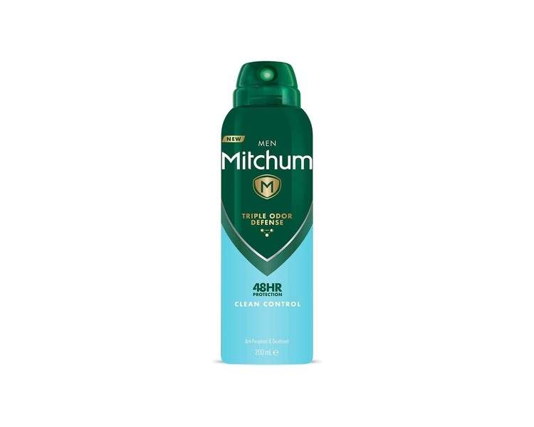 Mitchum Men Triple Odor Defense 48HR Protection Deodorant Spray & Antiperspirant 200ml Clean Control