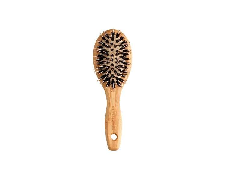 Olivia Garden Bamboo Touch Brush Sustainable Bamboo Detangle Hairbrush Nylon and Boar Bristles Size XS