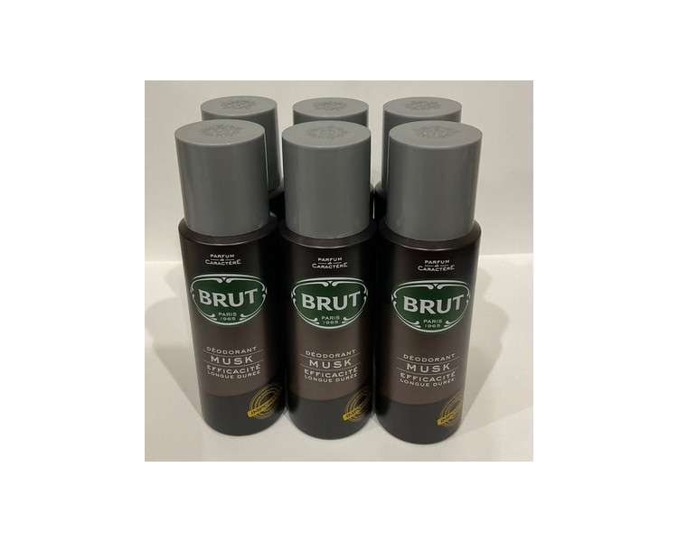 Brut Musk Scent Deodorant Body Spray for Men 200ml - Pack of 6