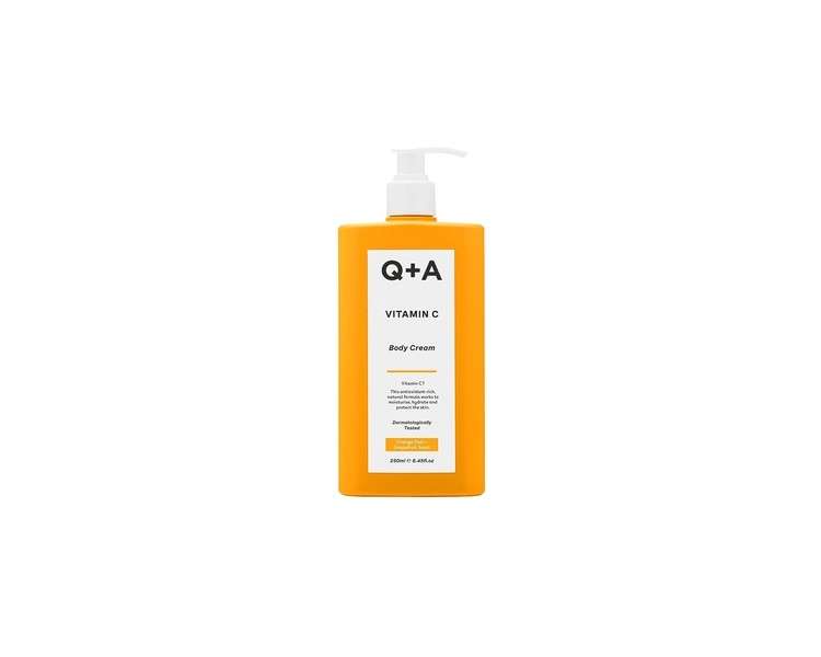 Q+A Vitamin C Body Cream with Moisturizing and Brightening Ingredients 250ml