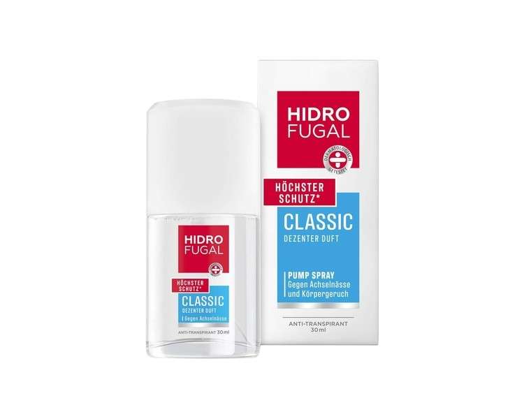 Hidrofugal Classic Atomiser 30ml Strong Antiperspirant Protection with Subtle Fragrance