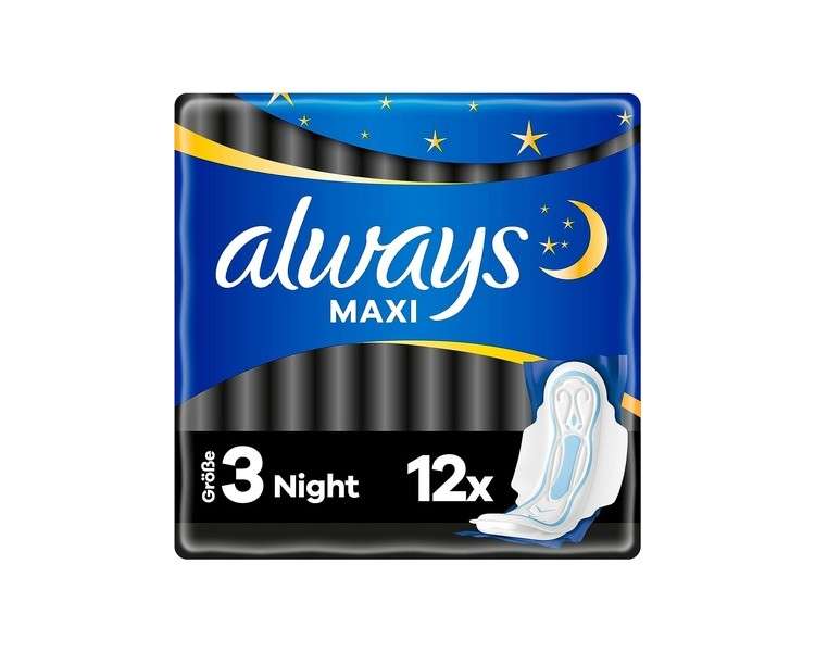 Always Maxi Night Pads Size 3 12 Pieces