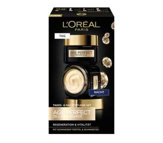 L'Oréal Paris Face Care Set Anti-Aging Day and Night Cream for Cell Regeneration with Antioxidant Formula and Vitamin E Age Perfect Cell Renaissance 2 x 50ml Regeneration & Vitality Day & Night Cream