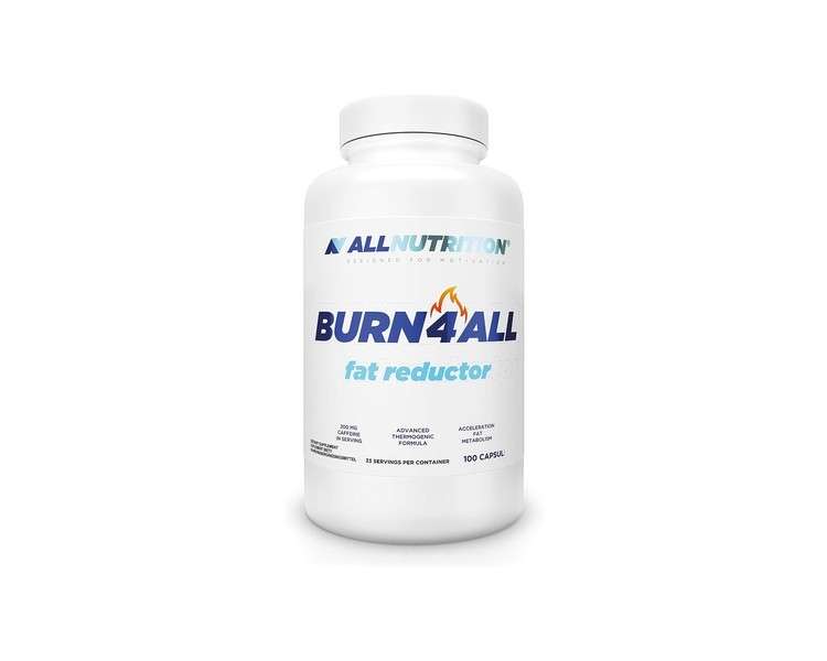 ALLNUTRITION Burn4all Fat Reductor L-Carnitine Very Effective Body Fat Reduction Provides Energy Suppresses Appetite Dietary Supplement No Additives 100 Capsules