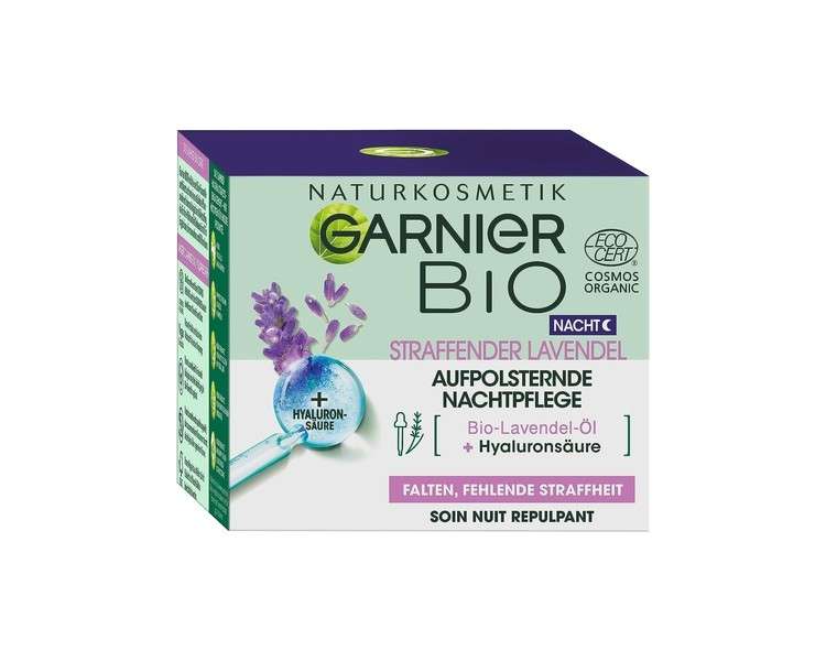 Garnier Regenerating Organic Lavender Night Cream with Lavender and Jojoba Oil for Sensitive Skin 50ml