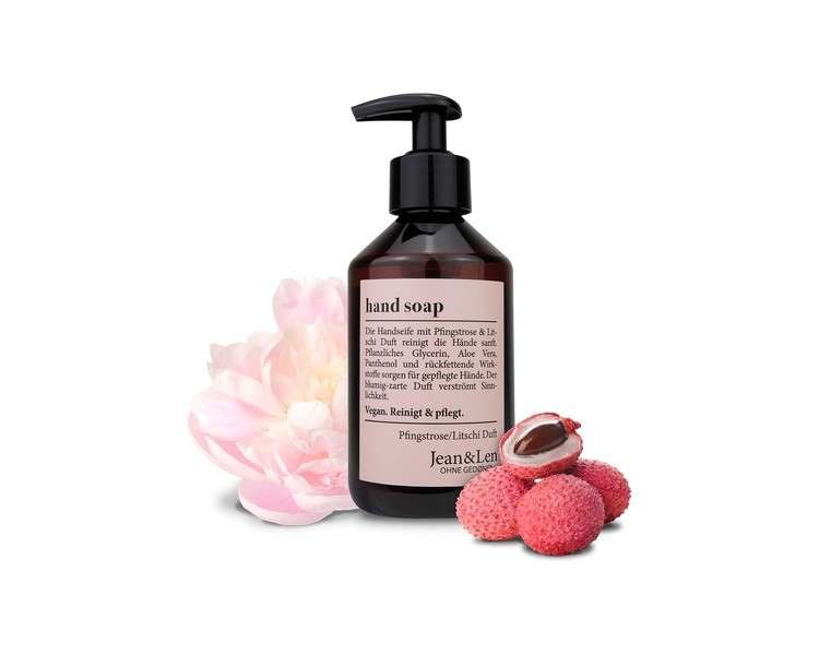 Jean & Len Hand and Body Wash Floral Scented Peony and Fruity Litchi Sustainable 250ml