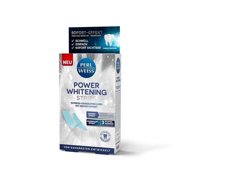 PERLWEISS Power Whitening Strips - Fast, Easy, Safe, Enamel-Friendly, with Instant Effect - Whiter Teeth in just 5 Days - 10 Whitening Strips - Patented Technology