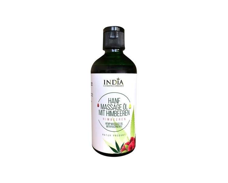 India Cosmetics Germany Skin & Massage Oil with Hemp Seed Extract - Bio Premium Quality! With Raspberry Oil that Stimulates Your Senses