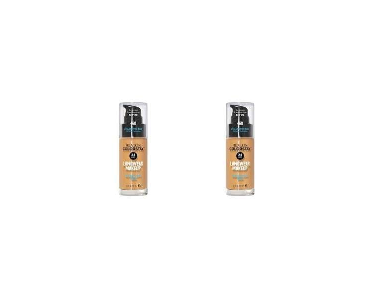 Revlon ColorStay Liquid Foundation for Normal & Dry Skin SPF 20 1 Fl Oz - Pack of 2