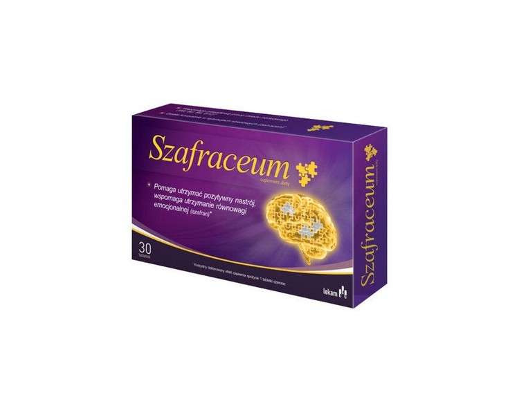 SZAFRACEUM Nervous System Calming Stress Good Mood Emotions 30 Tablets