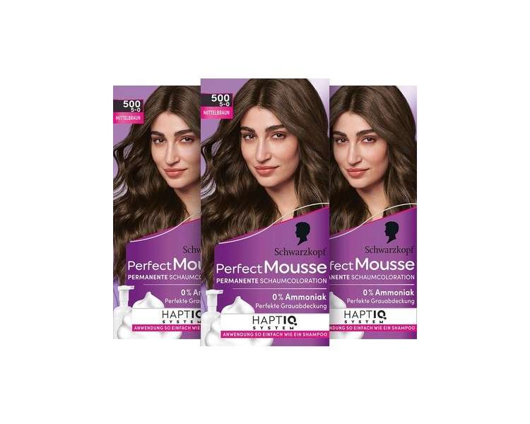 Perfect Mousse Foam Colour 5-0/500 Medium Brown Level 3 5.0/500 Medium Brown