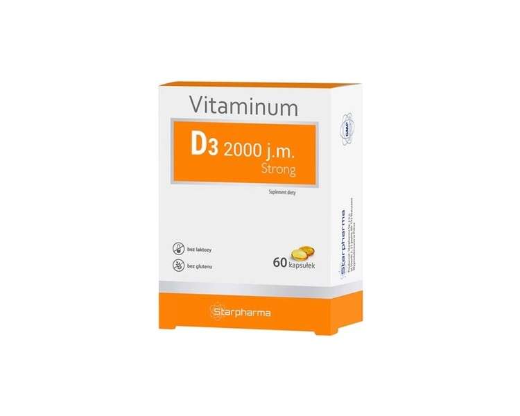 Starpharma Vitamin D3 Cholecalciferol 2000 IU Gluten-free Lactose-free 60 Tablets