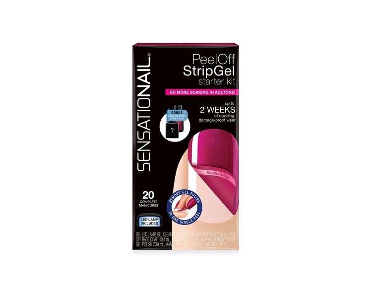 Sensationail Peel-Off Strip Gel Starter Kit Raspberry Wine