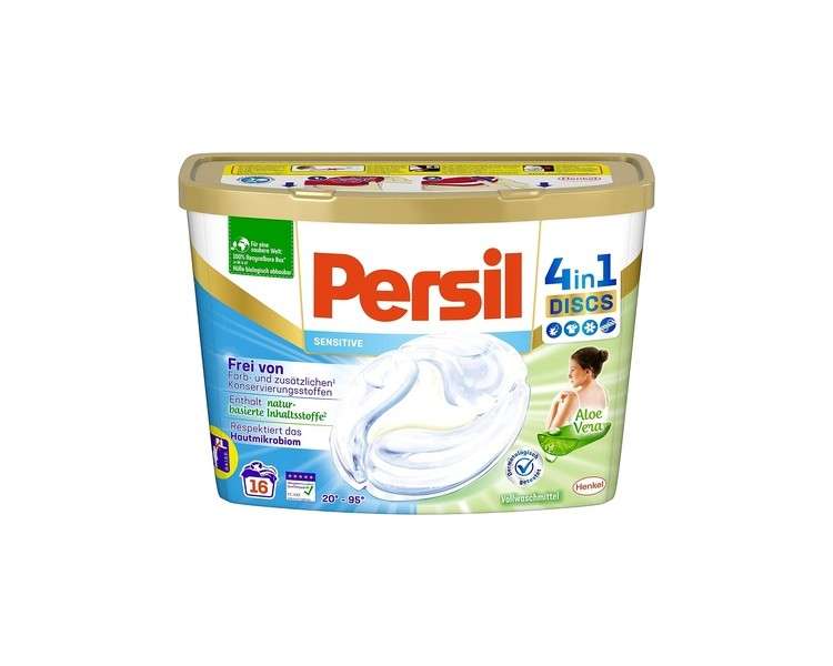 Persil Sensitive 4-in-1 Discs ECARF-Certified Sensitive Detergent with Aloe Vera 400g