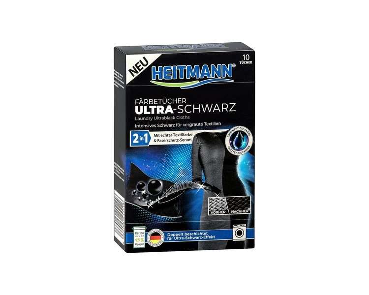 HEITMANN Ultra Black Dye Wipes - Pack of 10