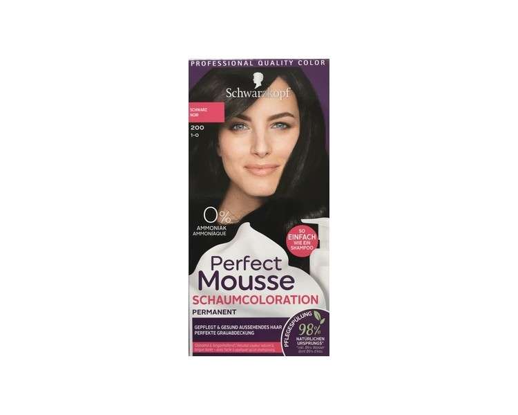 Schwarzkopf Perfect Mousse Foam Coloring Fb.200 Black Black