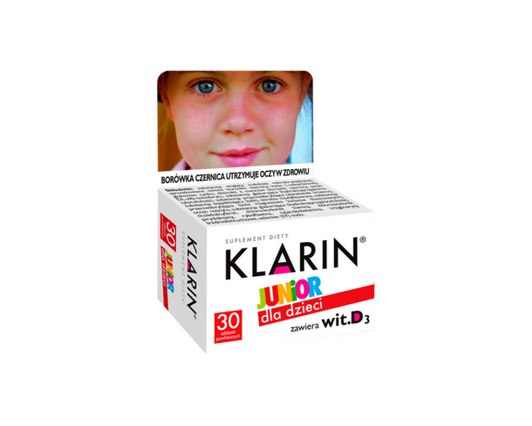 Klarin Junior 30 Tablets Healthy Eyes Blueberry Vitamins for Children