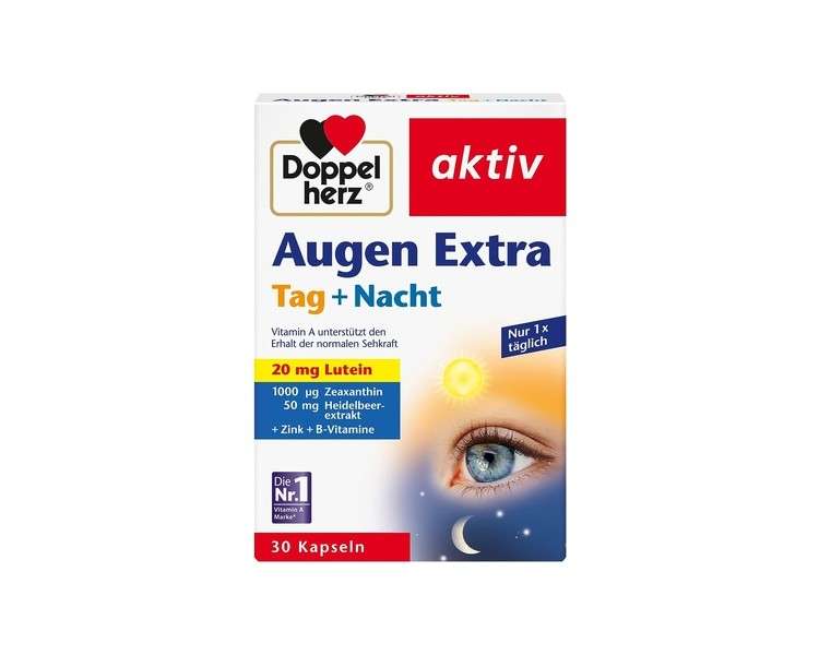 Doppelherz Extra Eye Day + Night Vitamin A Supports Normal Vision Day and Night 30 Capsules