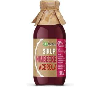EkaMedica Raspberry Acerola Syrup Dietary Supplement with Vitamin C 300ml