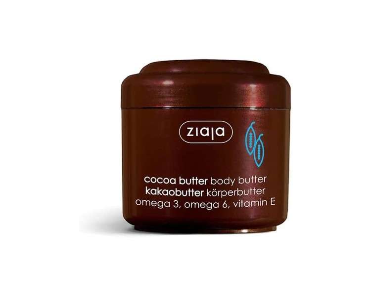 Ziaja Cocoa Body Butter 200ml with Omega 3, Omega 6, and Vitamin E