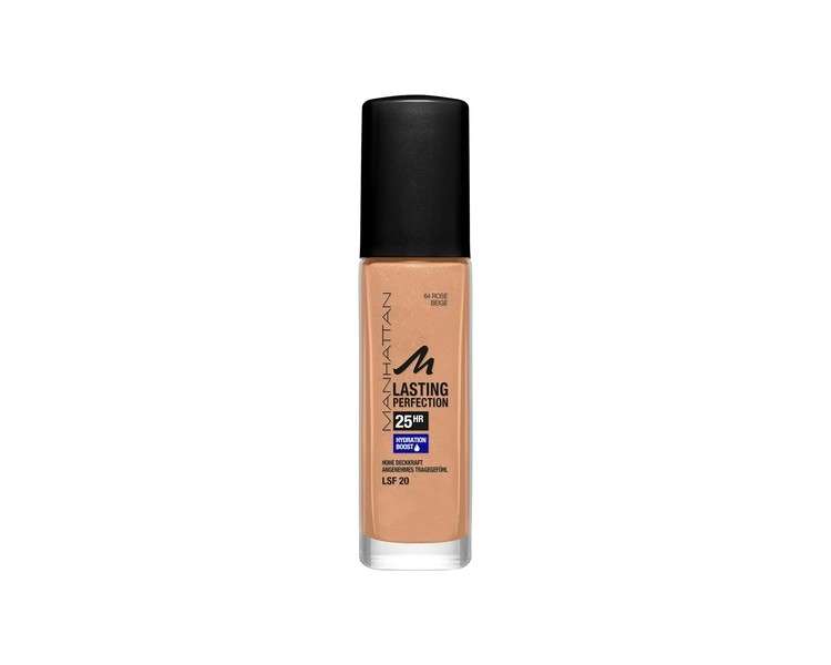 Manhattan Lasting Perfection 25 Hour Make-Up Rose Beige 64 Moisturizing Foundation 30ml