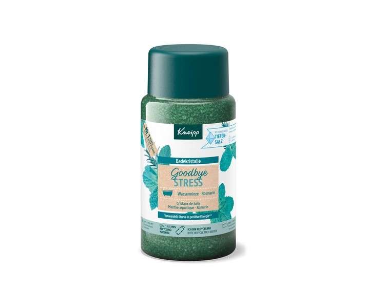 Kneipp Goodbye Stress Bath Crystals Natural Deep Salt of Saline Luisenhall & Essential Oils from Rosemary & Watermint 600g