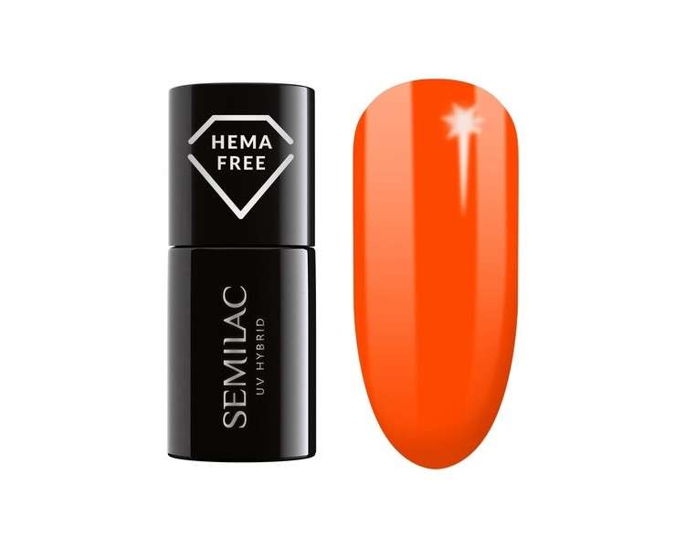 Semilac 446 YOLO Orange Nail UV Gel Polish 7ml