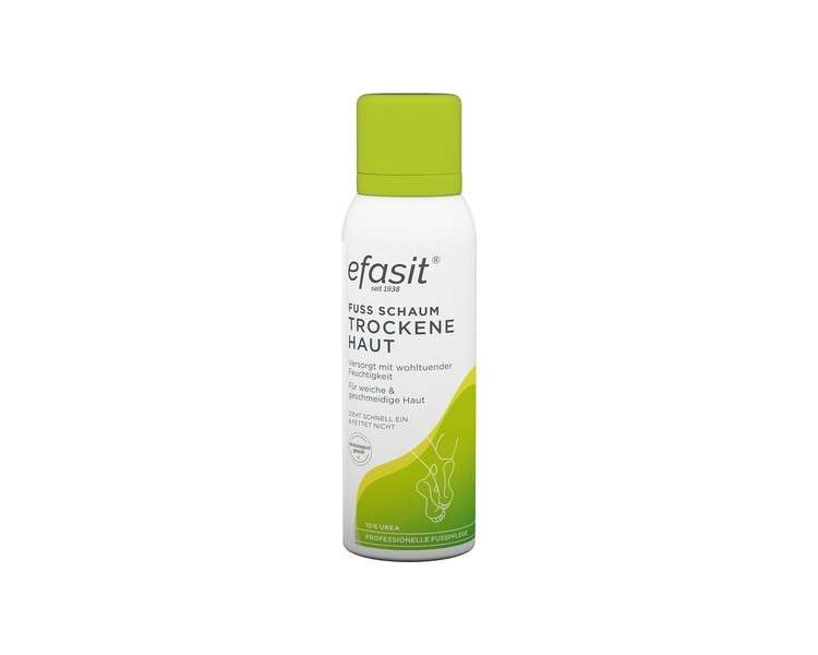 Efasit Foot Foam Dry Skin 125ml - Intensive Moisture with 10% Urea and Allantoin for Dry Foot Skin, Suitable for Diabetics, Non-Greasy, Absorbs Quickly