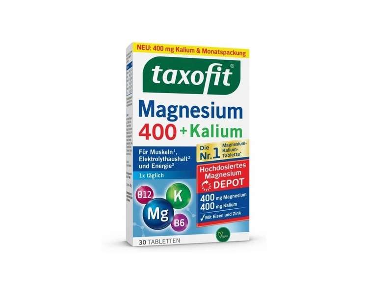 Taxofit Magnesium 400 + Potassium Tablets 30 Pieces