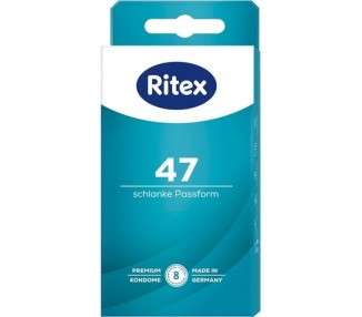 Ritex 47 Condoms Small Condom Secure Feeling with Tighter Fit 8 Pieces