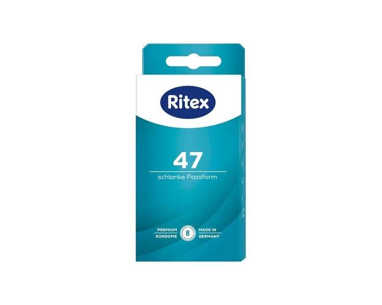 Ritex 47 Condoms Small Condom Secure Feeling with Tighter Fit 8 Pieces