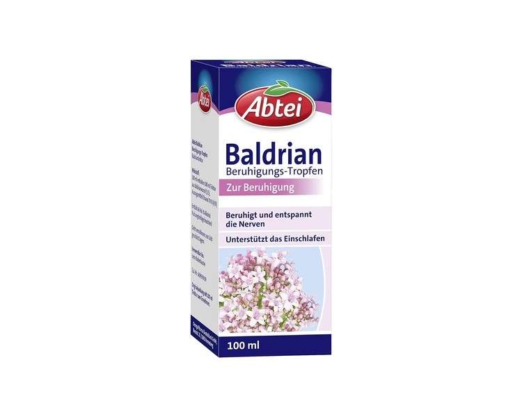 Abtei Valerian Calming Drops Herbal Medicine from Valerian Root Calms and Relaxes Supports Falling Asleep without Habituation Effect Vegan 100ml