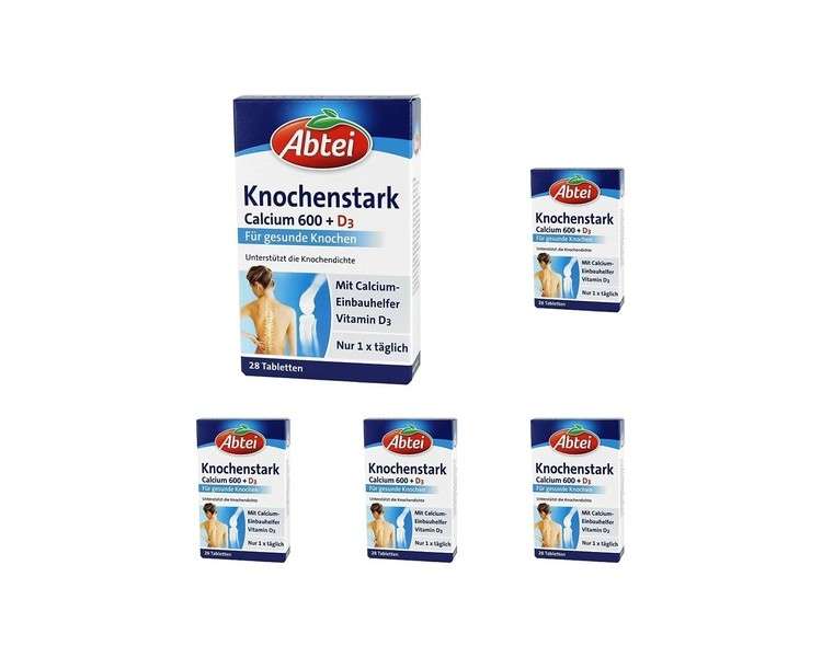 Abtei Knochenstark Calcium 600 + D3 High Dose Bone Supplement 28 Film Tablets