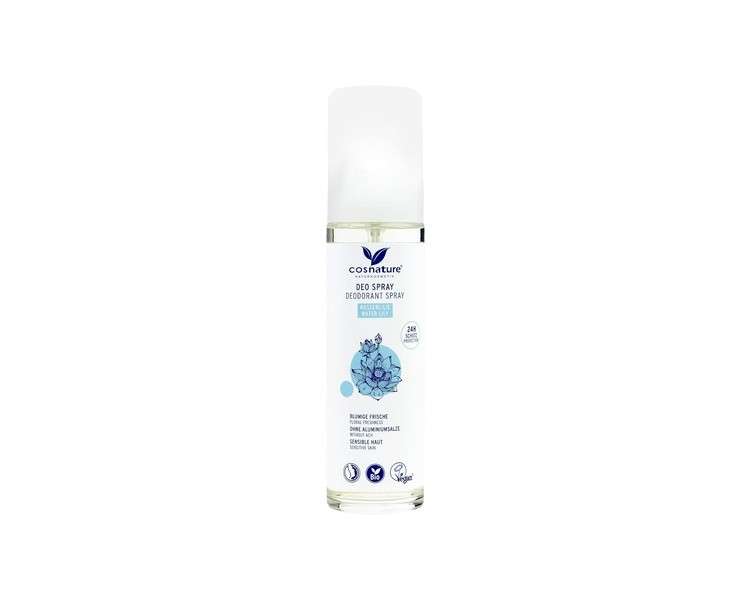 Cosnature 75ml Deodorant Atomizer Spray 24 Hour Protection No Aluminium Salts with Water Lily