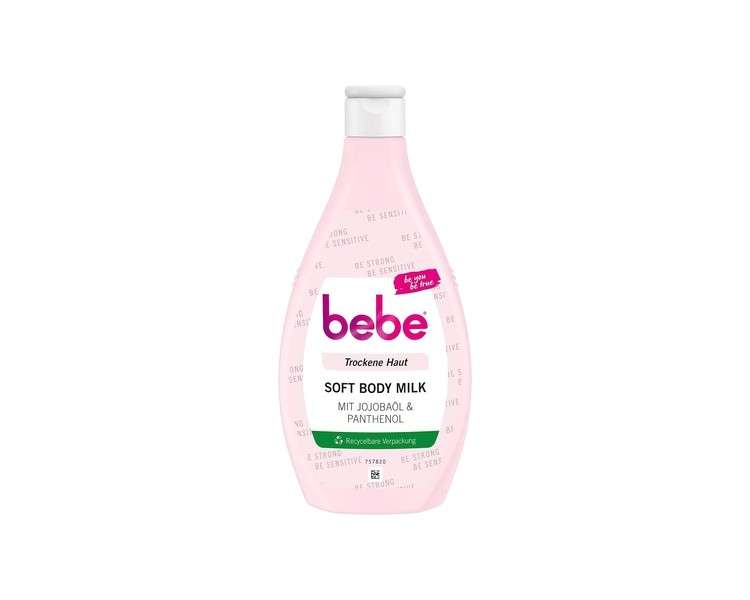 bebe Soft Body Milk Fast Absorbing Body Lotion with Jojoba Oil and Panthenol 400ml