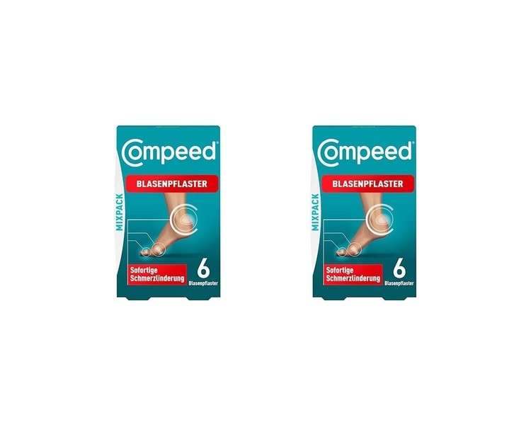 Compeed Blister Plaster Mixpack Various Sizes for Blisters on Heels, Toes, and Small Blisters 6 Pieces