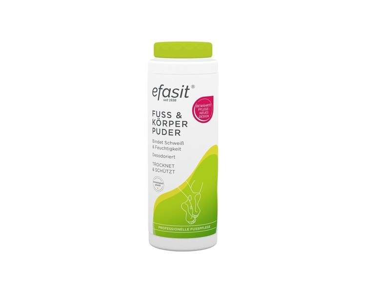 Efasit Foot & Body Powder 100g - Powder against Sweating for Feet and Other Body Areas, Moisture Absorbing and Deodorizing