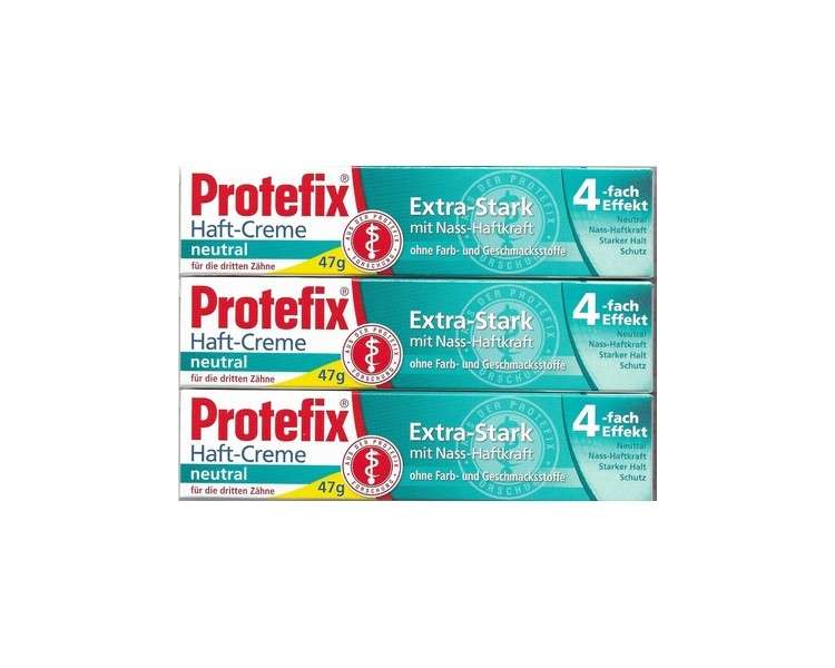 Protefix Extra Strong Neutral Adhesive Cream 40ml - Pack of 3