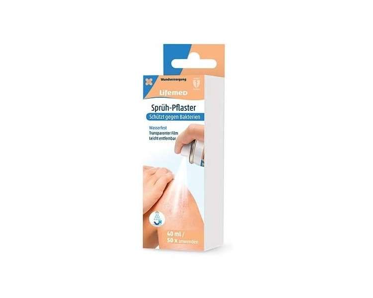 Lifemed Spray Plaster 40ml - Protects Wounds with a Transparent Film