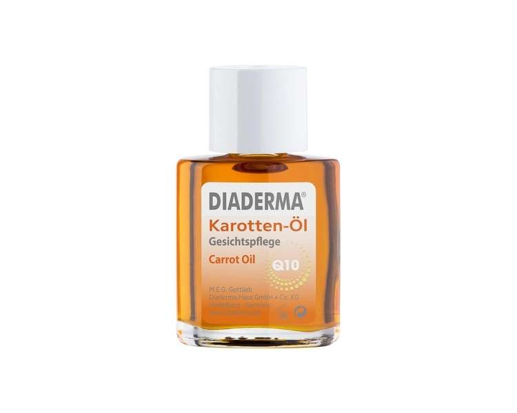 DIADERMA Carrot Oil Face Care: Natural Cosmetics with Q10, Gives a Fresh Complexion and Smooth Skin, Prevents Wrinkle Formation 30ml