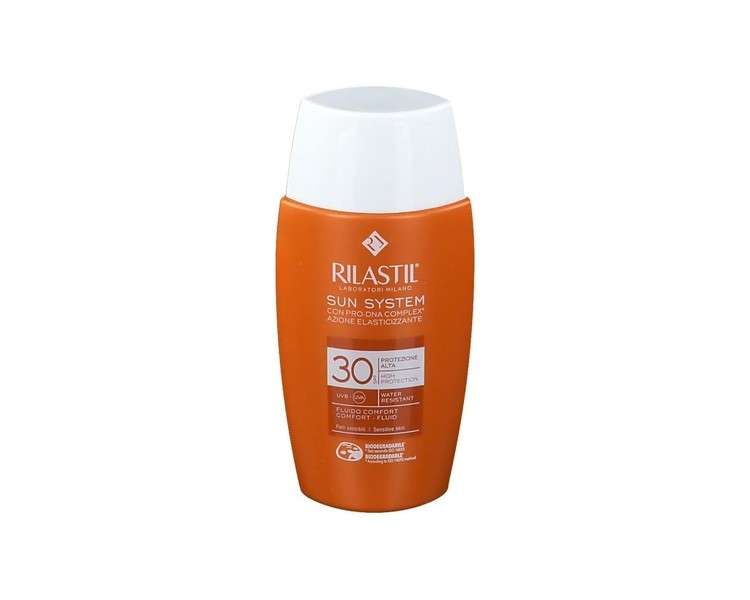 Rilastil Sun System Water Touch Fluid Comfort Moisturizing and Antioxidant Matte Effect SPF 30 for Sensitive Normal and Mixed Skin 50ml