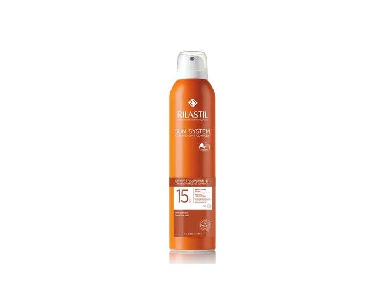 Rilastil Sun System Transparent Body Spray with Antioxidant Effect 200ml SPF 15