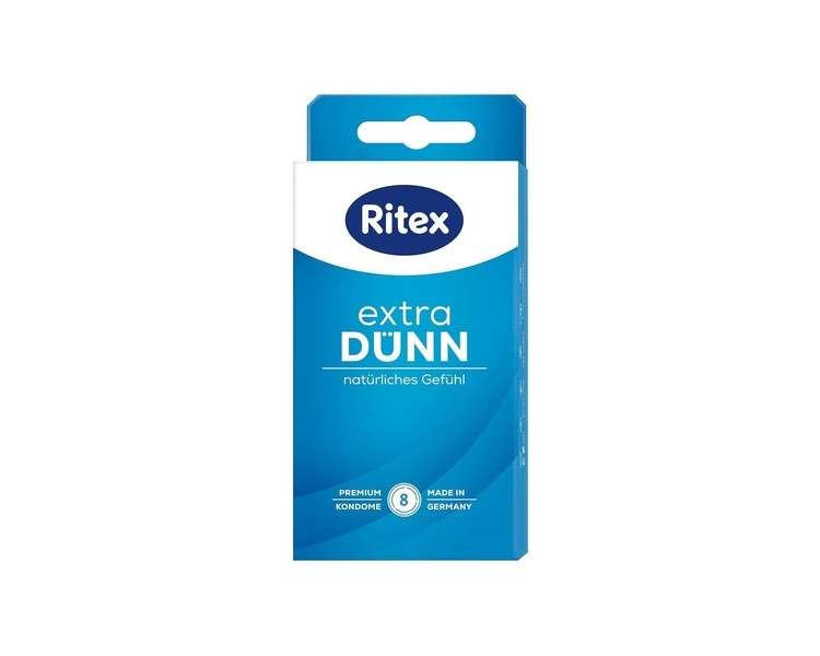 Ritex Extra Thin Condoms - Natural Feeling - for a More Intense Sensation 8 Pieces