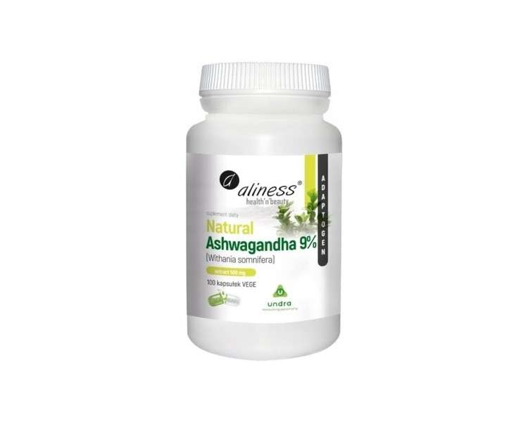 Aliness Natural Ashwagandha 9% 580mg per Capsule Adaptogen Stress Vitanolide Dietary Supplement