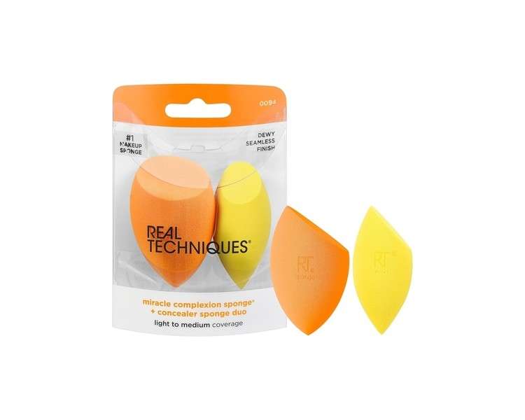 Real Techniques Miracle Complexion Sponge and Concealer Sponge Duo Makeup Blending Sponges