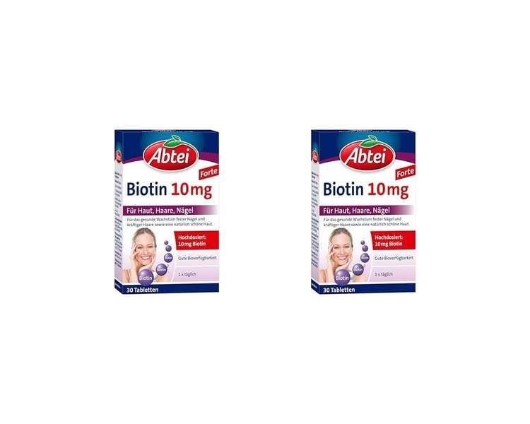 Abtei Biotin 10mg Forte High-Dose Biotin for Beautiful Skin, Hair, and Nails 30 Tablets